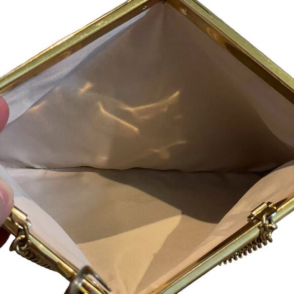 Vintage 60s gold formal evening bag purse clutch - Picture 5 of 6